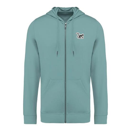 Sweat à capuche zippé pour homme/femme – Écologique (Sauge)