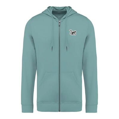 Heren/dames hoodie met rits - (salie)