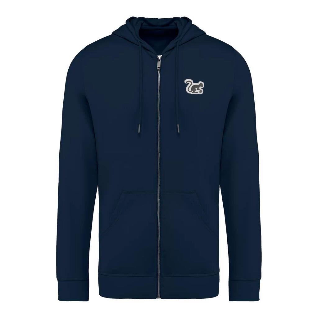 Zip-up Hoodie - Men's/Women's -Friendly (Navy Blue)