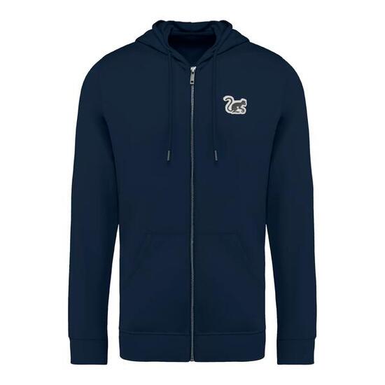 Sweat à capuche zippé pour homme/femme – Écologique (Bleu marine)