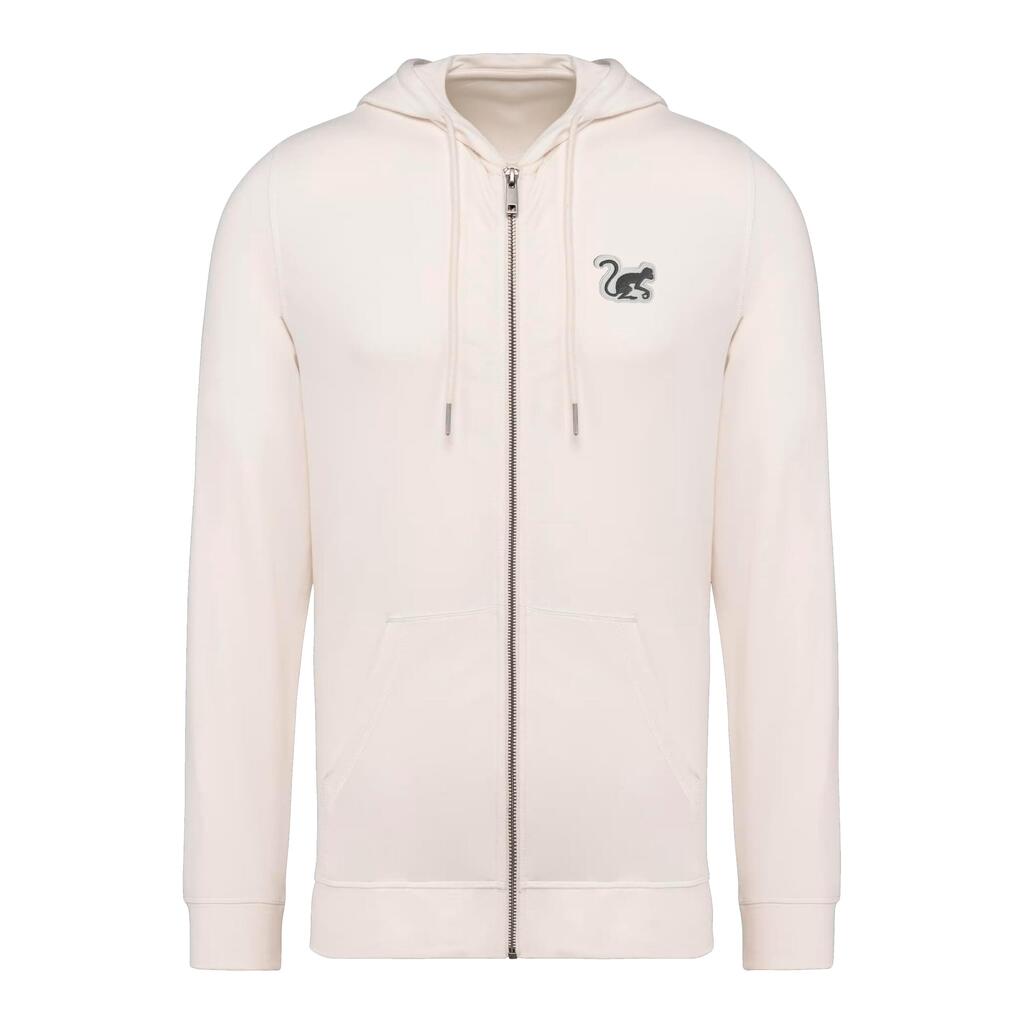 Hooded Zipper Sweatshirt – Men/Women – (Off White)