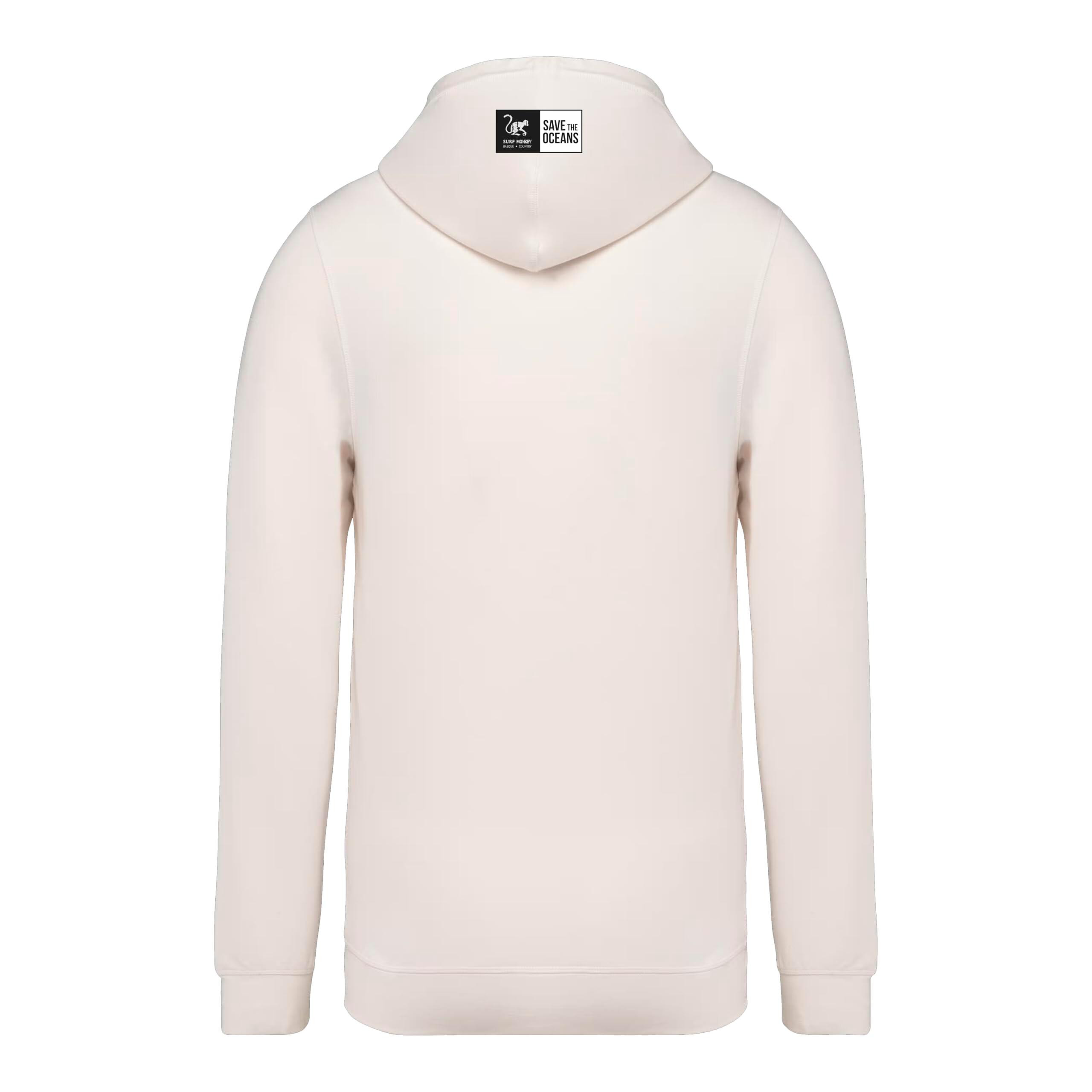 Sweat à capuche zippé pour homme/femme – Écologique (Blanc cassé) 2/7