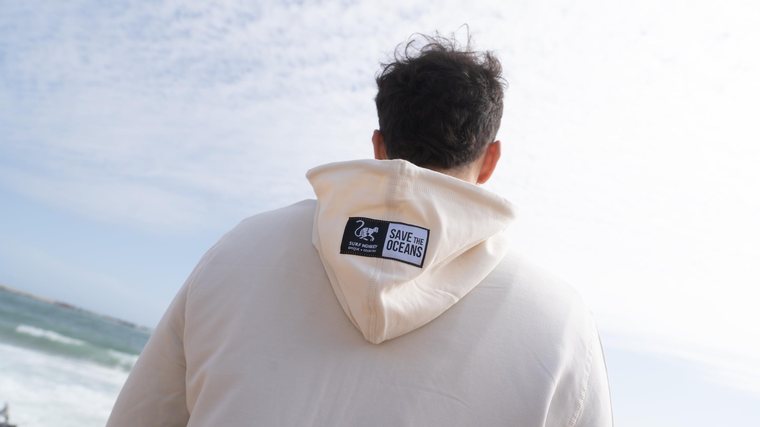 Sweat à capuche zippé pour homme/femme – Écologique (Blanc cassé) 4/7