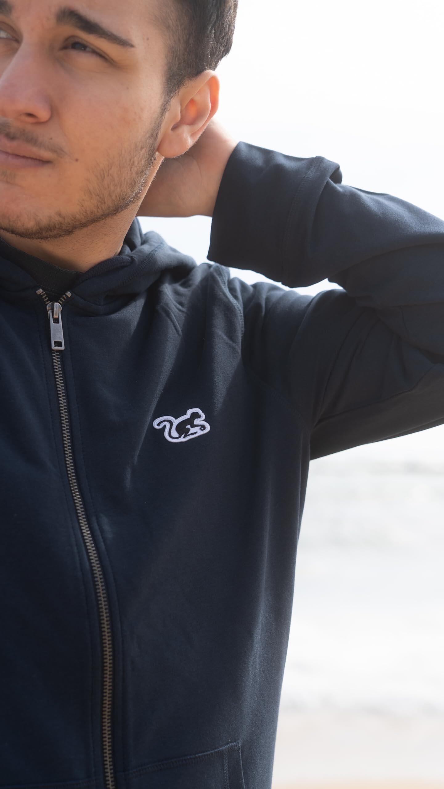 Sudadera Capucha cremallera - Hombre/Mujer - Ecológica (Azul Marino) 3/6
