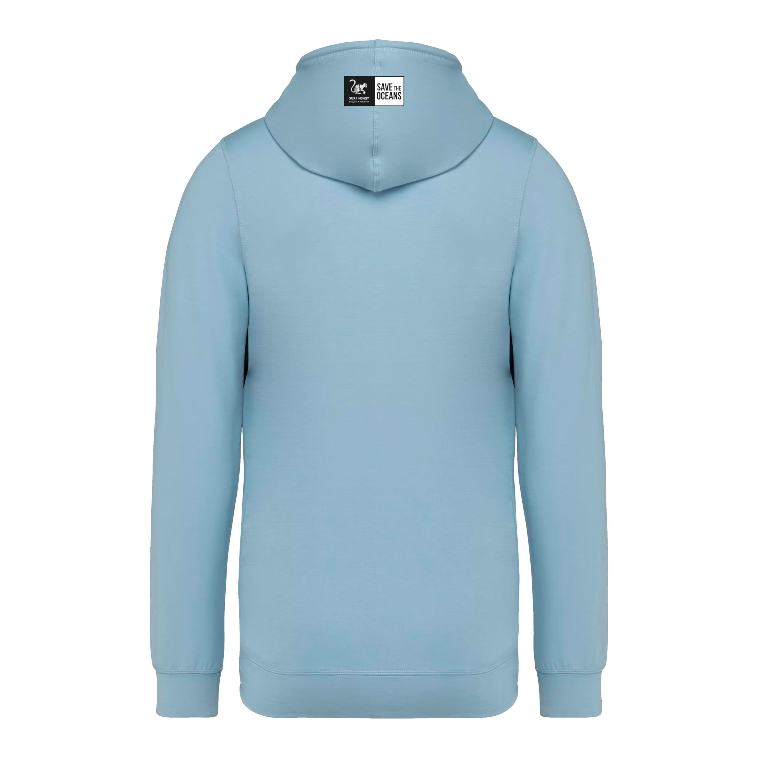 Sudadera Capucha cremallera - Hombre/Mujer - Ecológica (Azul) 2/7