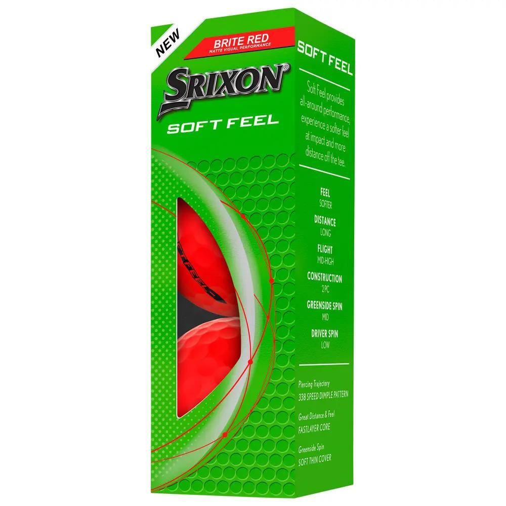 Caixa de 12 bolas de golfe vermelhas Soft Feel Brite Srixon New 4/4