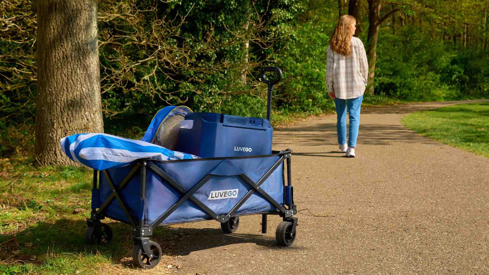 Chariot pliable Pour matériel de camping 120 kg Bleu foncé 3/7