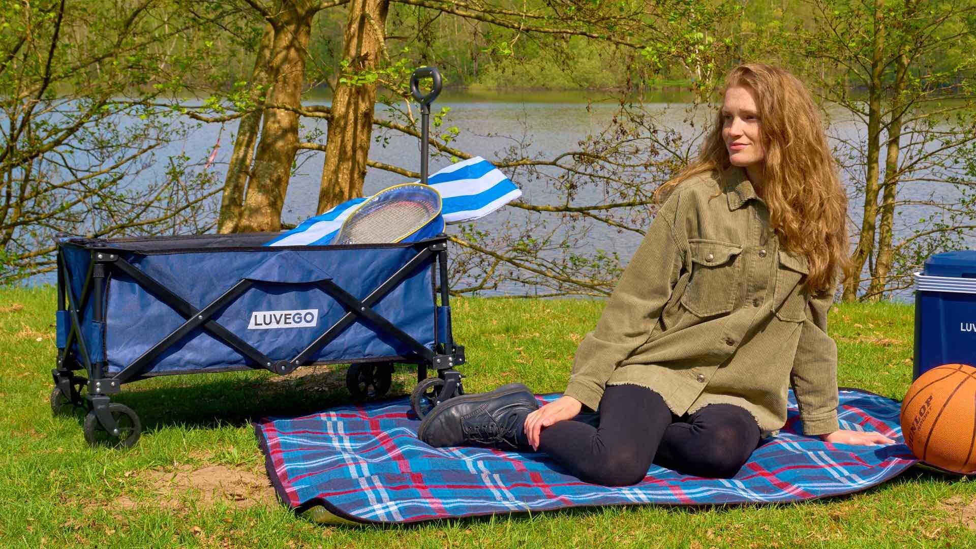 Chariot pliable Pour matériel de camping 120 kg Bleu foncé 4/7