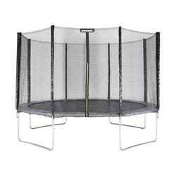 Trampoline 370cm gris avec filet de protection 3m | sweeek