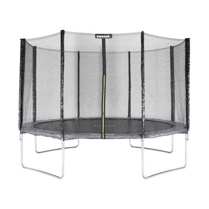 Trampoline 370cm gris avec filet de protection 3m | sweeek