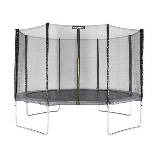 Trampoline 370cm gris avec filet de protection 3m | sweeek