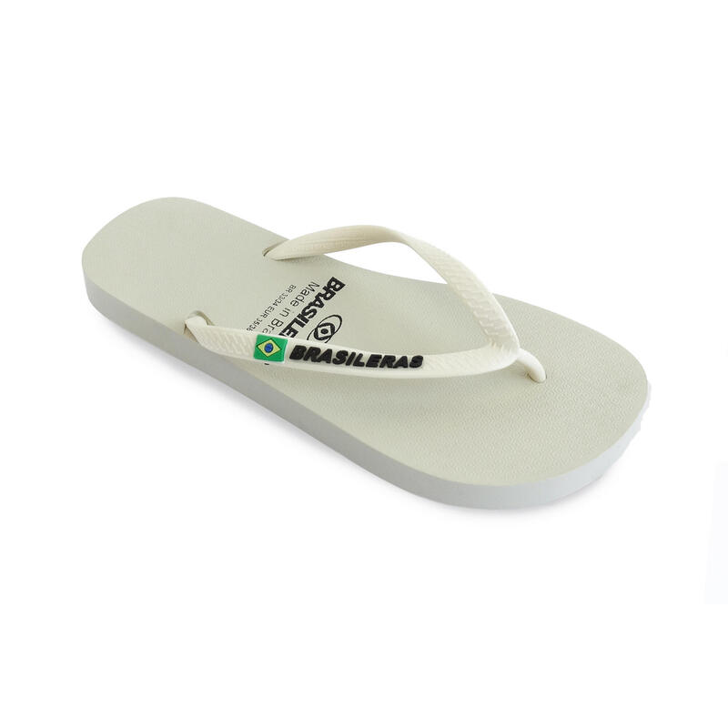 Tongs pour femmes Brasileras de couleur blanc avec semelle en gomme