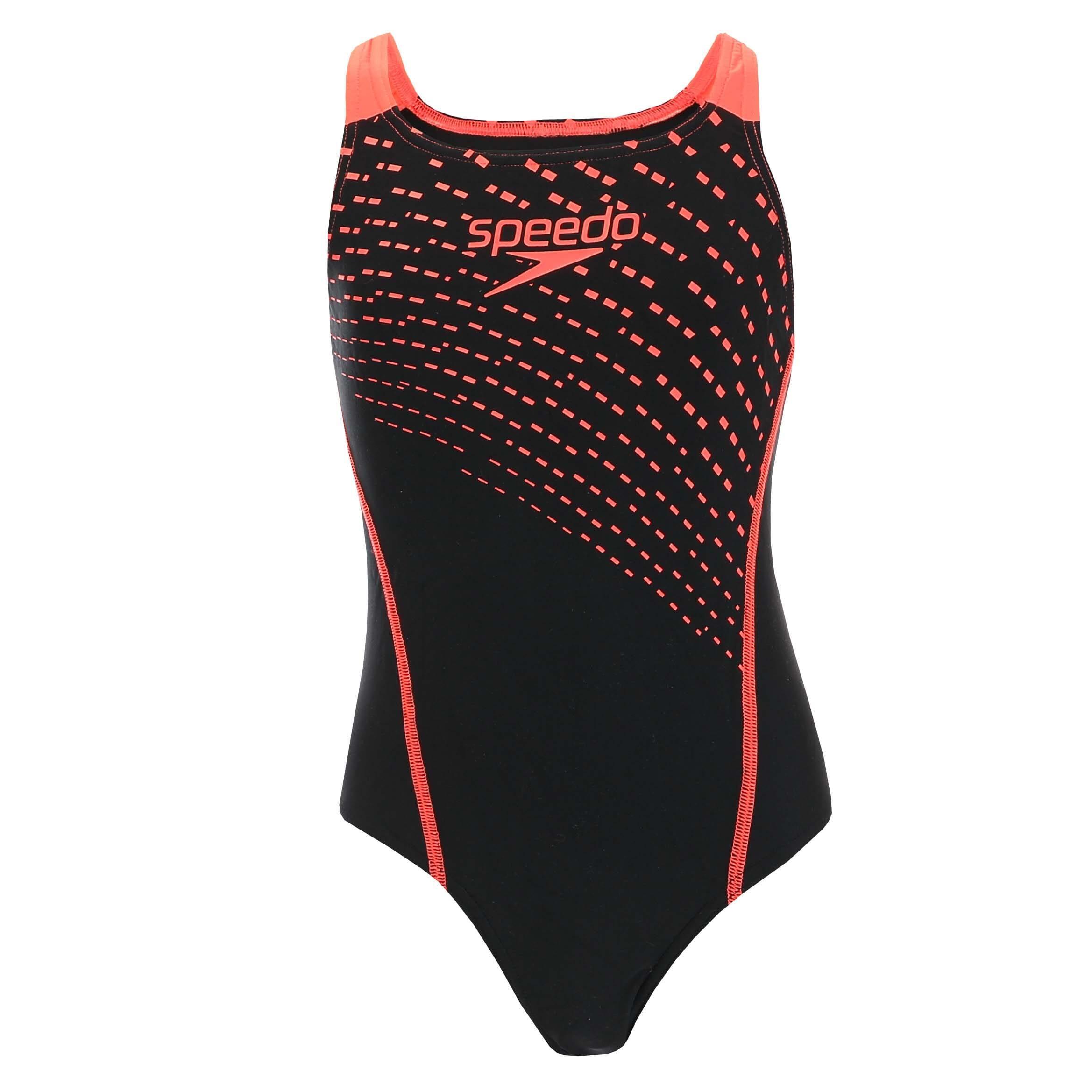 SPEEDO Costume Da Bagno Intero Ragazze Speedo Eco Endurance Medalist Nero Rosso