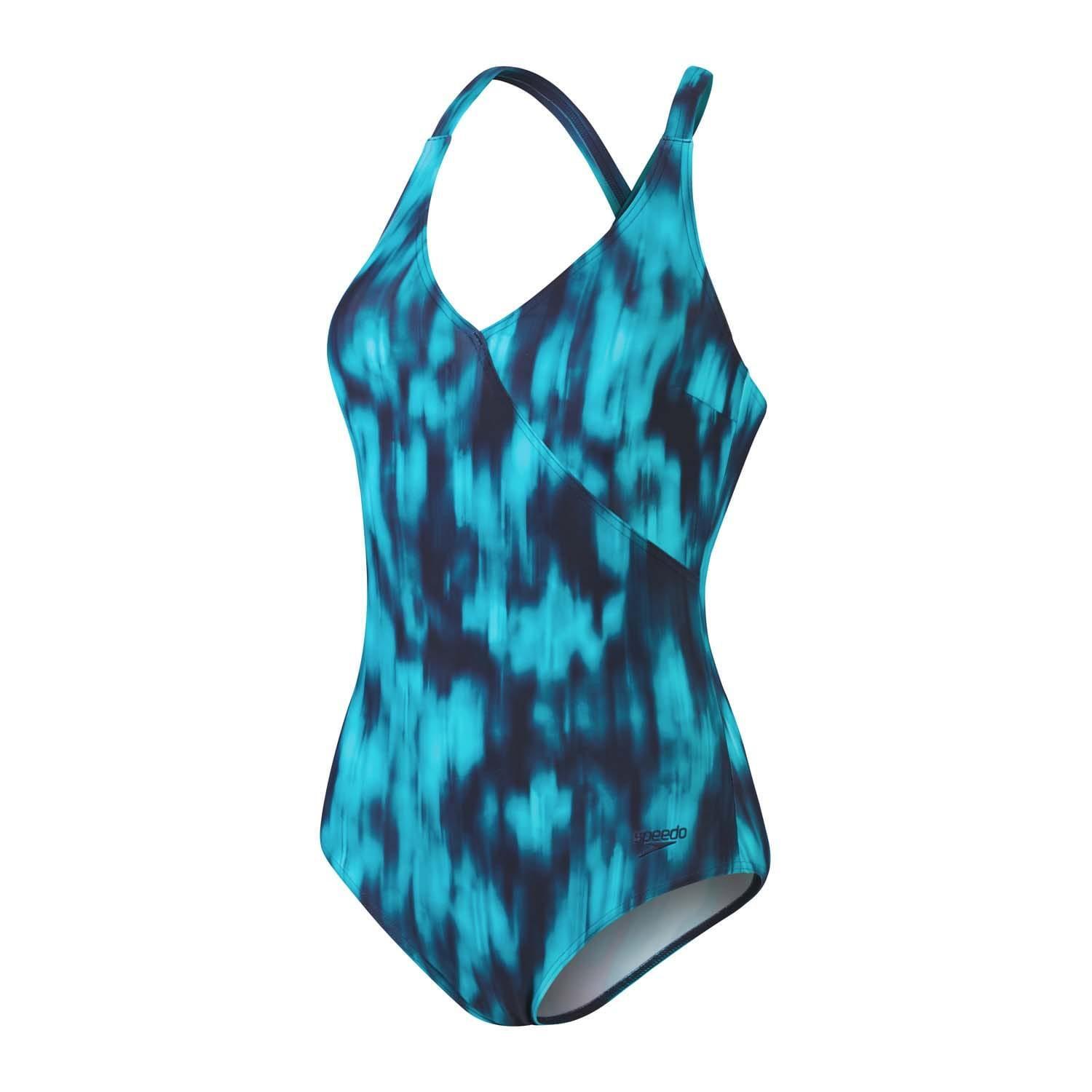 Womens/Ladies Lexi Tie Dye One Piece Swimsuit (Blue Navy) 1/4