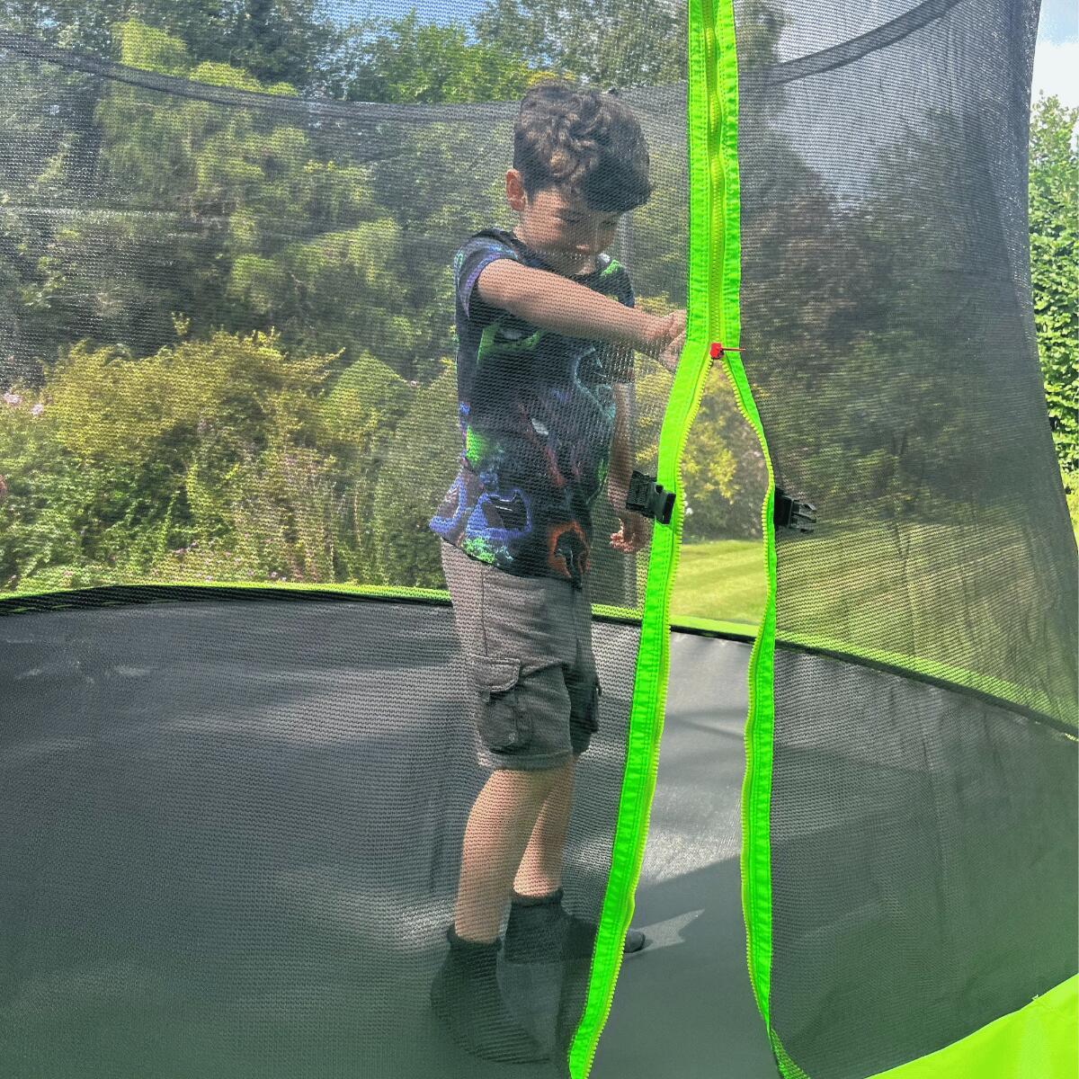 JUMPPRO JumpPRO 11ft x 8ft Xplore Rectangular Trampoline with Enclosure