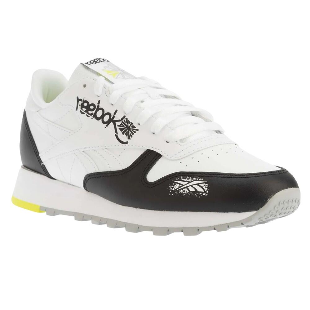 REEBOK Mens Classic Leather Shoes (White/Black)