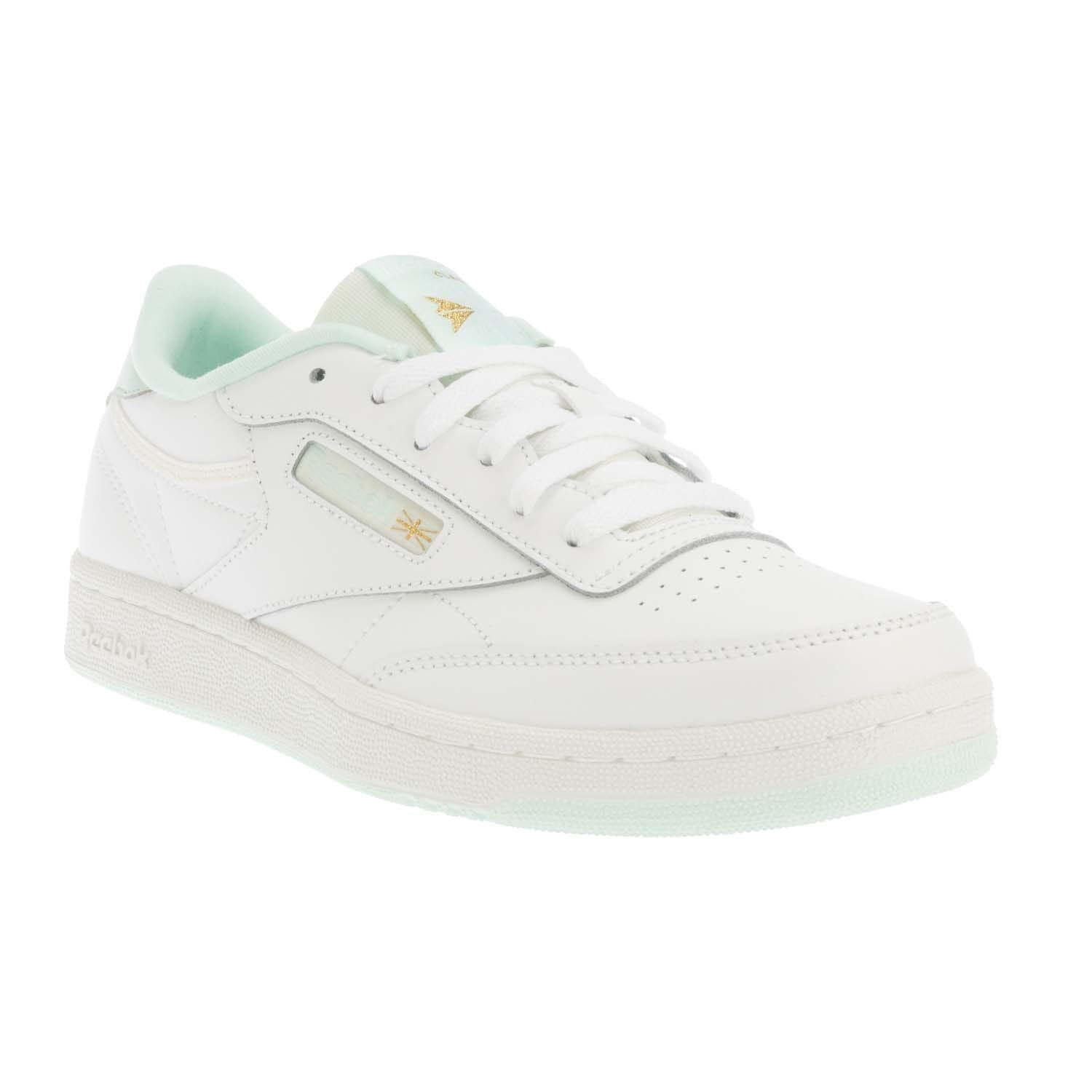Childrens/Kids Club C Leather Trainers (White) 1/4
