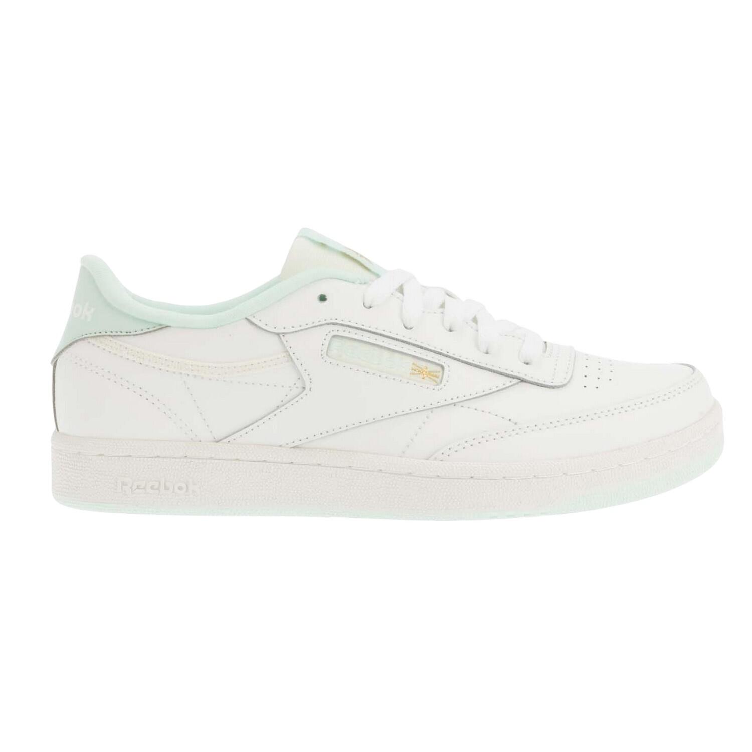 Childrens/Kids Club C Leather Trainers (White) 3/4
