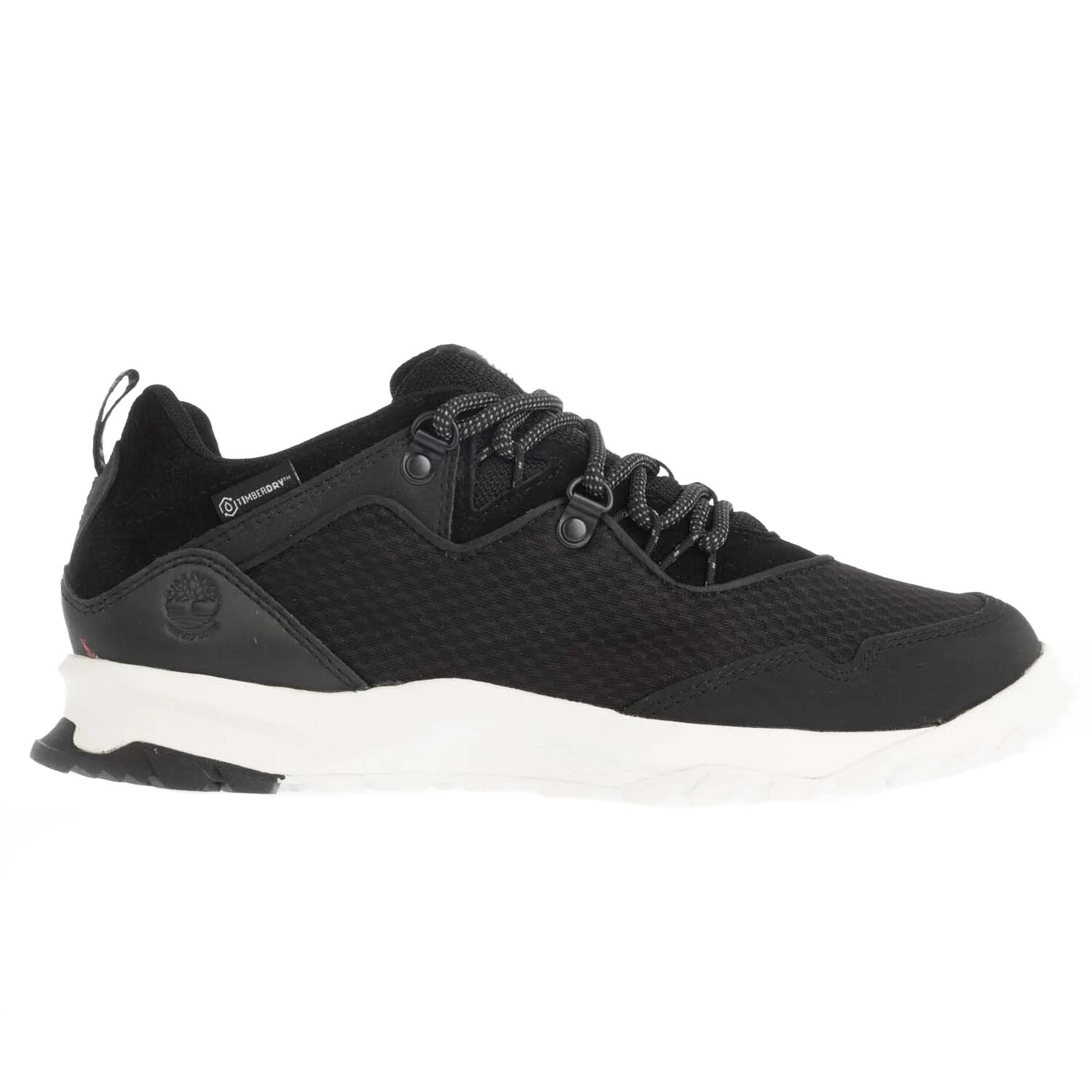 Womens/Ladies Lace Up Leather Low Waterproof Hiking Shoes (Black) 3/4
