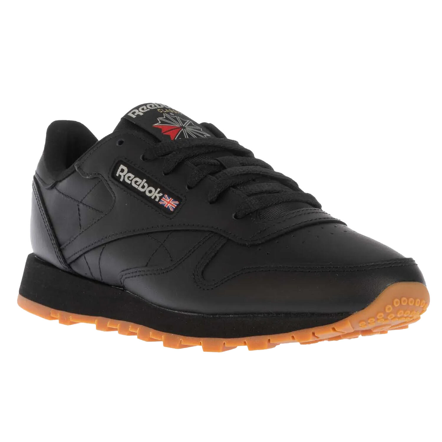 REEBOK Mens Classic Leather Trainers (Black)