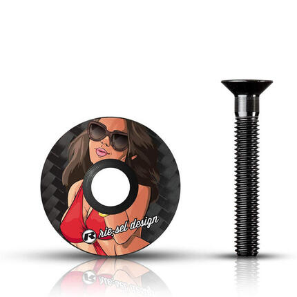 Carbon stemcap 1 1/8" Vorbaukappe mit Motiv inkl. Schraube MTB Fahrrad Ahead