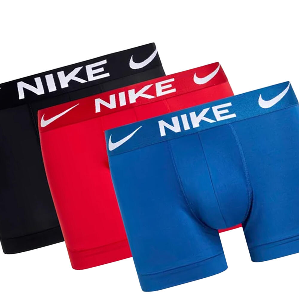 Mens Essential Micro DriFIT Boxer Shorts (Pack of 3) (Blue/Red/Black) 2/2