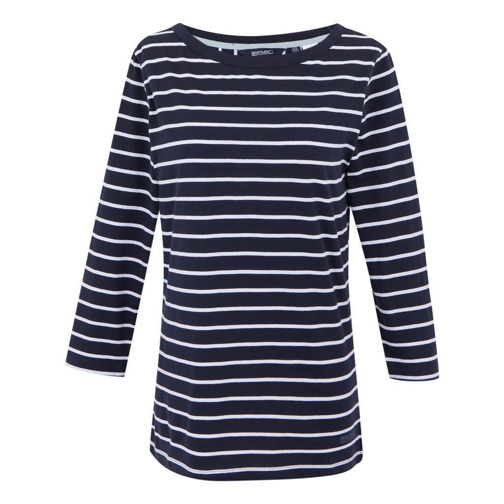 Womens/Ladies Baylette II Striped TShirt (Navy/White)