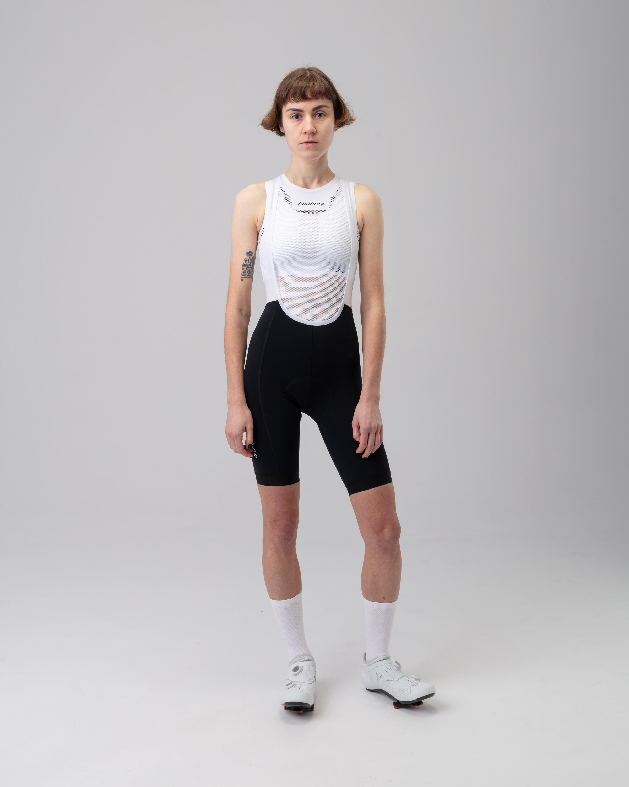 Pantaloncini con pettorina Debut da donna in bianco e nero 3/6