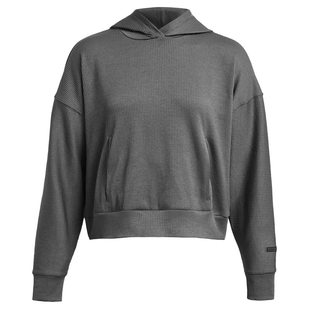 Womens/Ladies Journey Ribbed Oversized Hoodie (Grey) 1/2