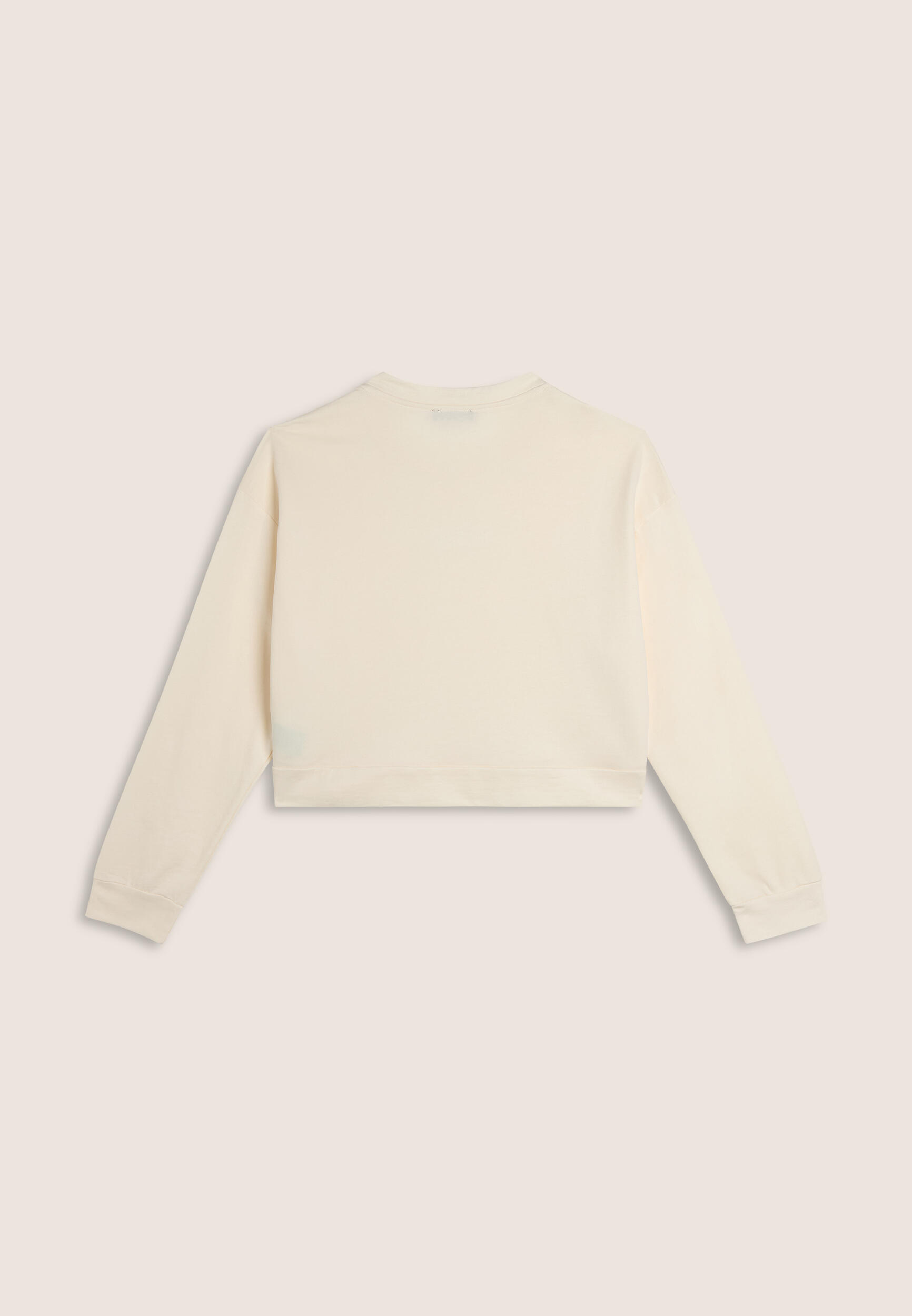 Felpa cropped comfort fit con grafica frontale 2/3