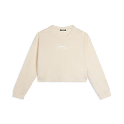 Felpa cropped comfort fit con grafica frontale