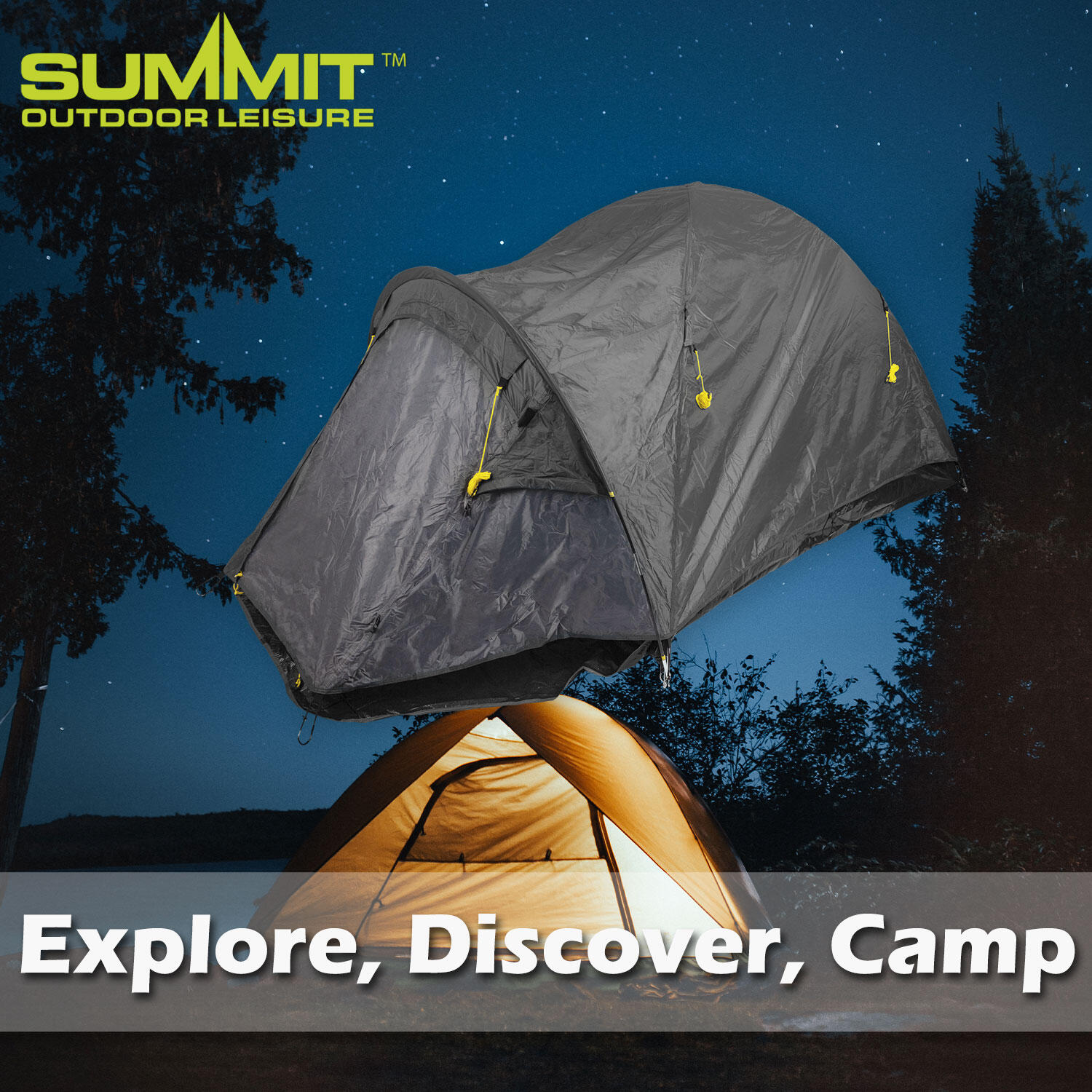 Dome Tent 2 Person Double Skin Taped seams, Built in groundsheet  Slate Grey 7/7