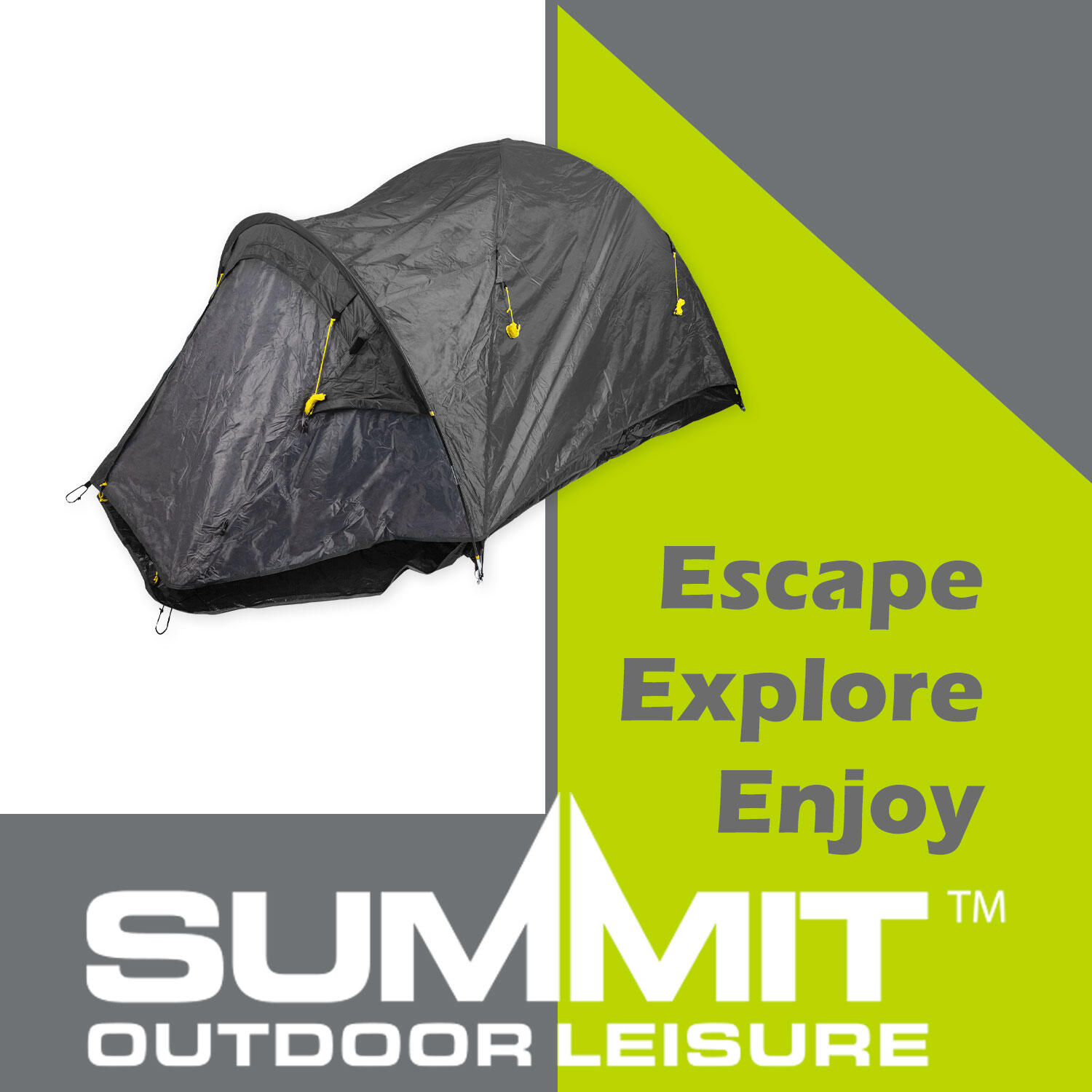 Dome Tent 2 Person Double Skin Taped seams, Built in groundsheet  Slate Grey 4/7