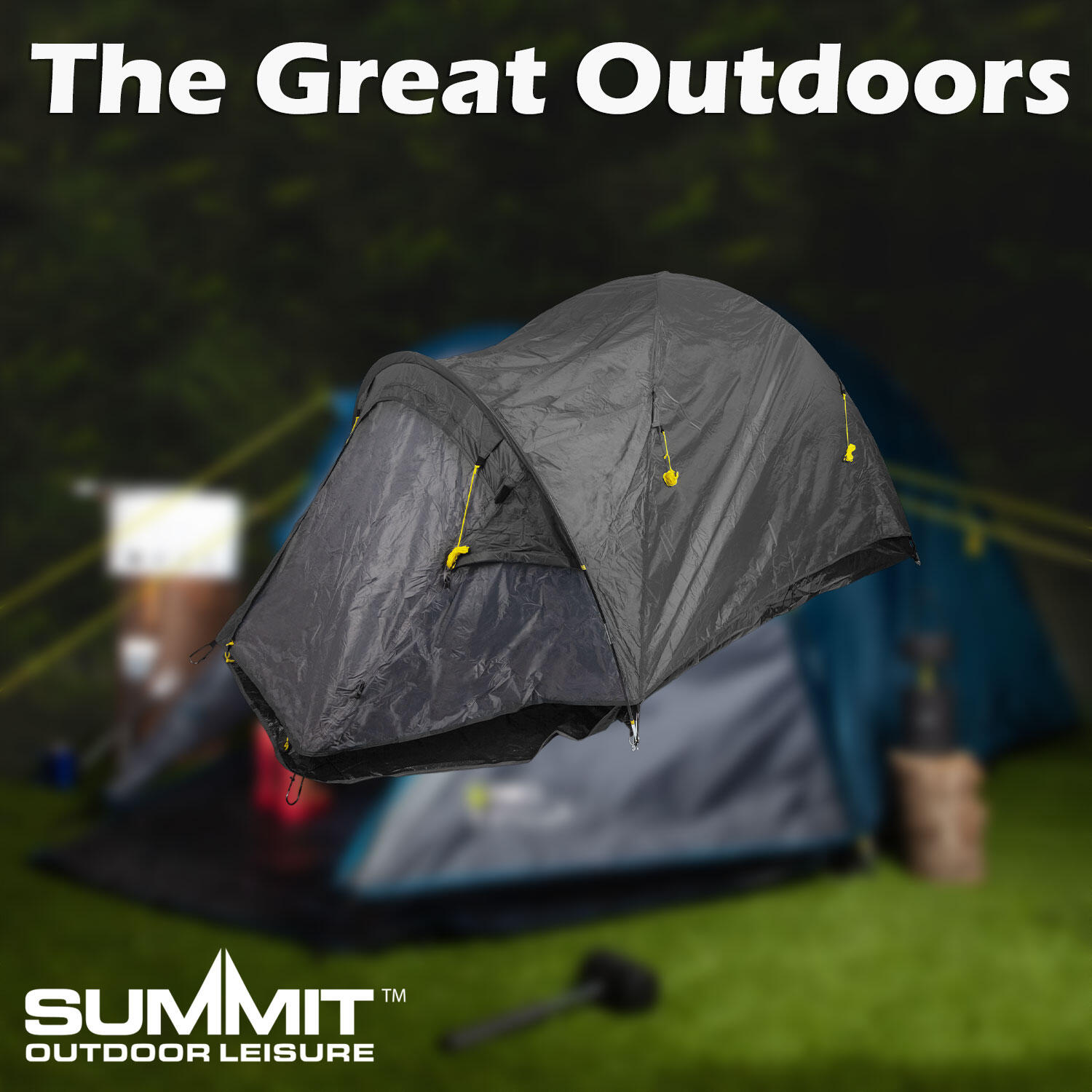 Dome Tent 2 Person Double Skin Taped seams, Built in groundsheet  Slate Grey 3/7
