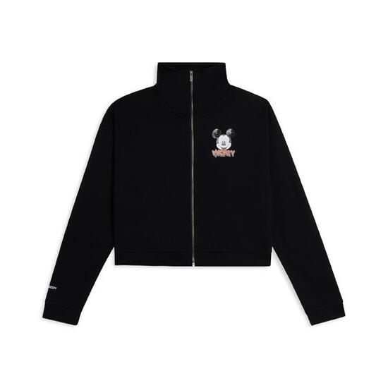 Felpa nera collo alto e zip comfort fit Mickey Mouse