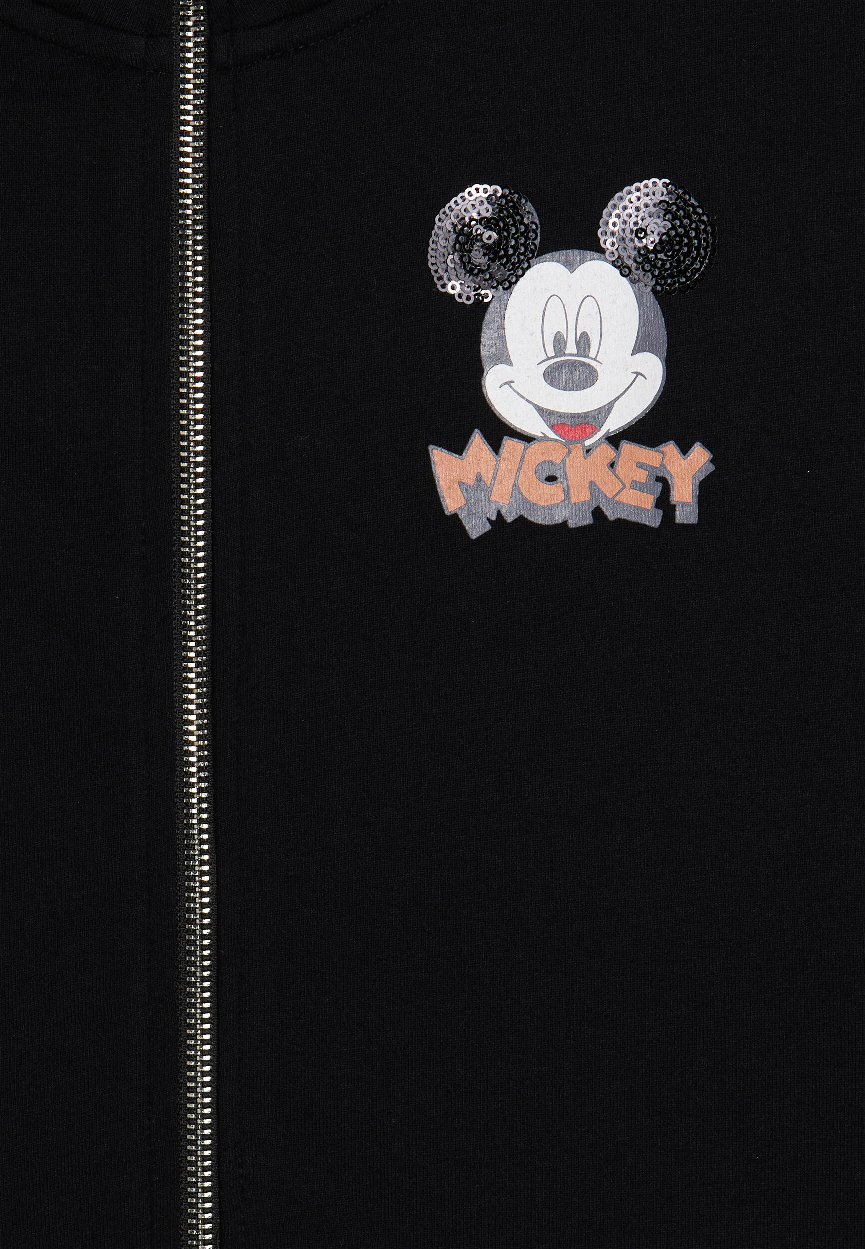 Sweat-shirt noir à col roulé et fermeture à glissière coupe confort Mickey Mouse 3/3