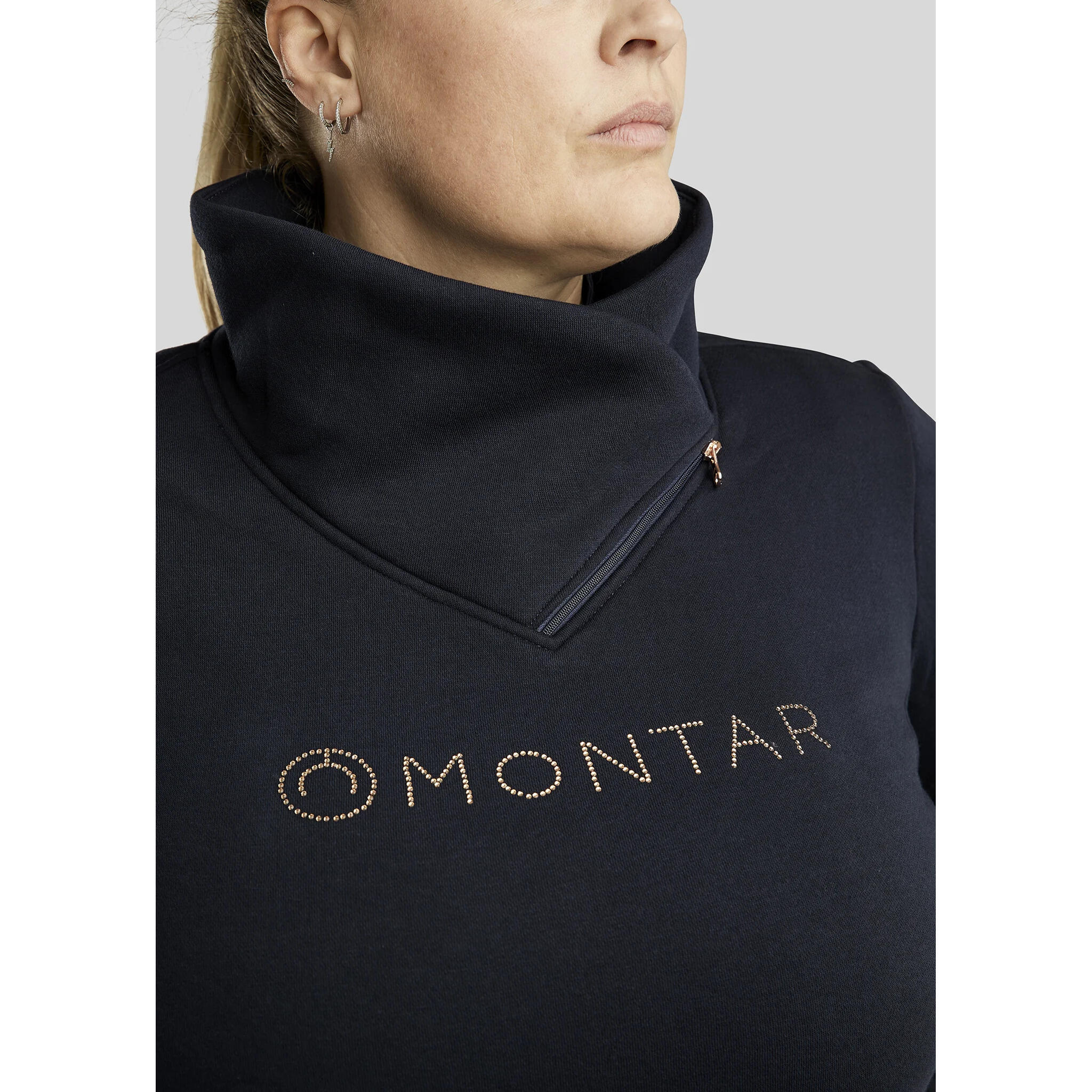 Sweatshirt équitation col zippé femme Montar Naja 3/4