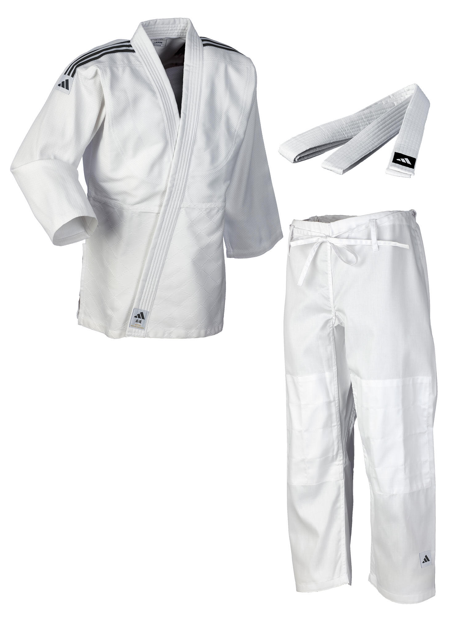 ADIDAS adidas Judo-Anzug Club weiß/schwarze Streifen, J350