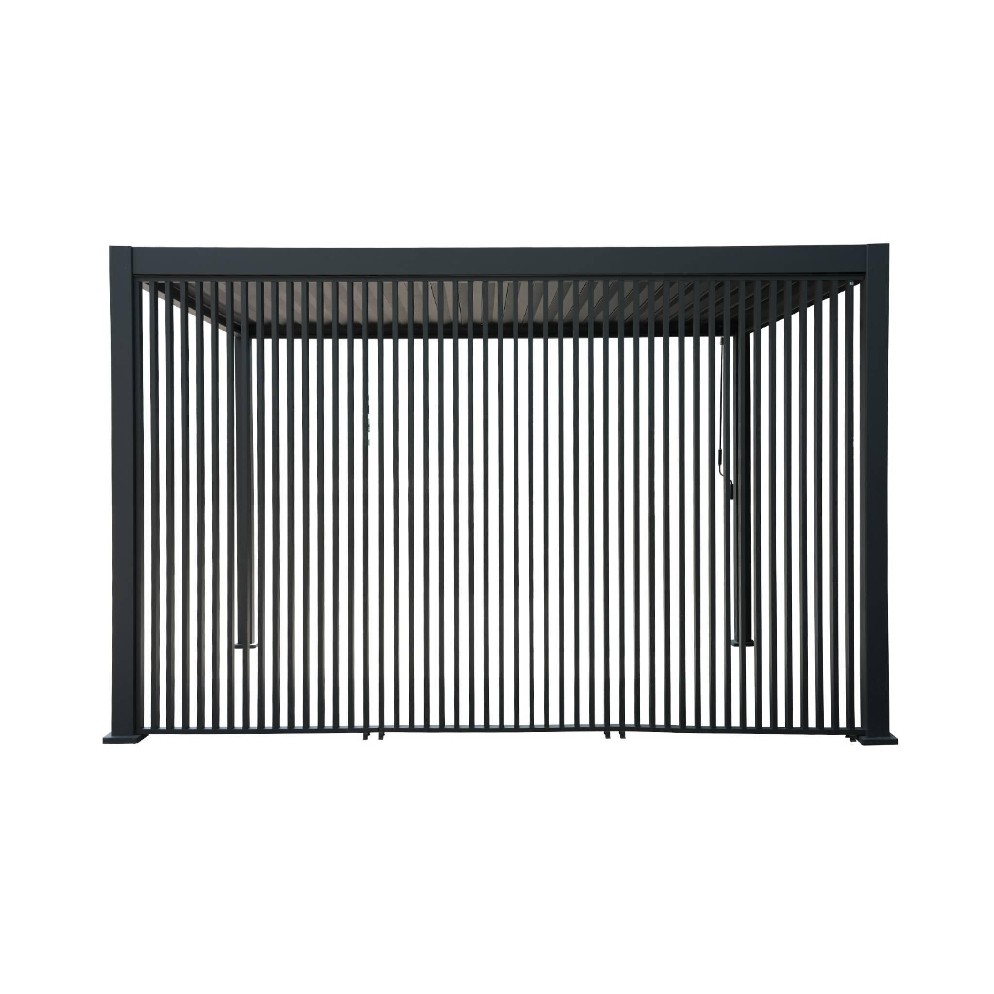Pérgola bioclimática de aluminio 3x4m + 3 persianas verticales 1.3m, Antracita 2/5