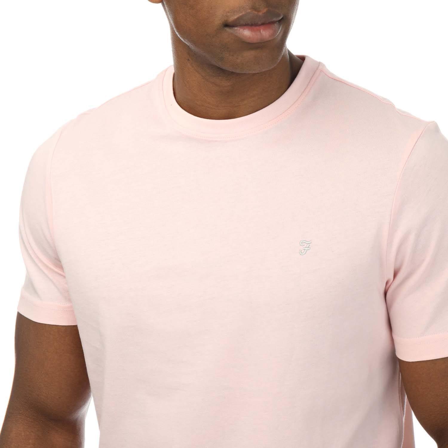 Mens Eddie Crew Neck TShirt (Rose) 3/4