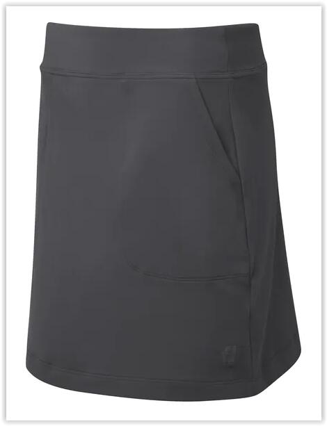 Footjoy Dames Interlock Solid Skort Lang Zwart 2/2