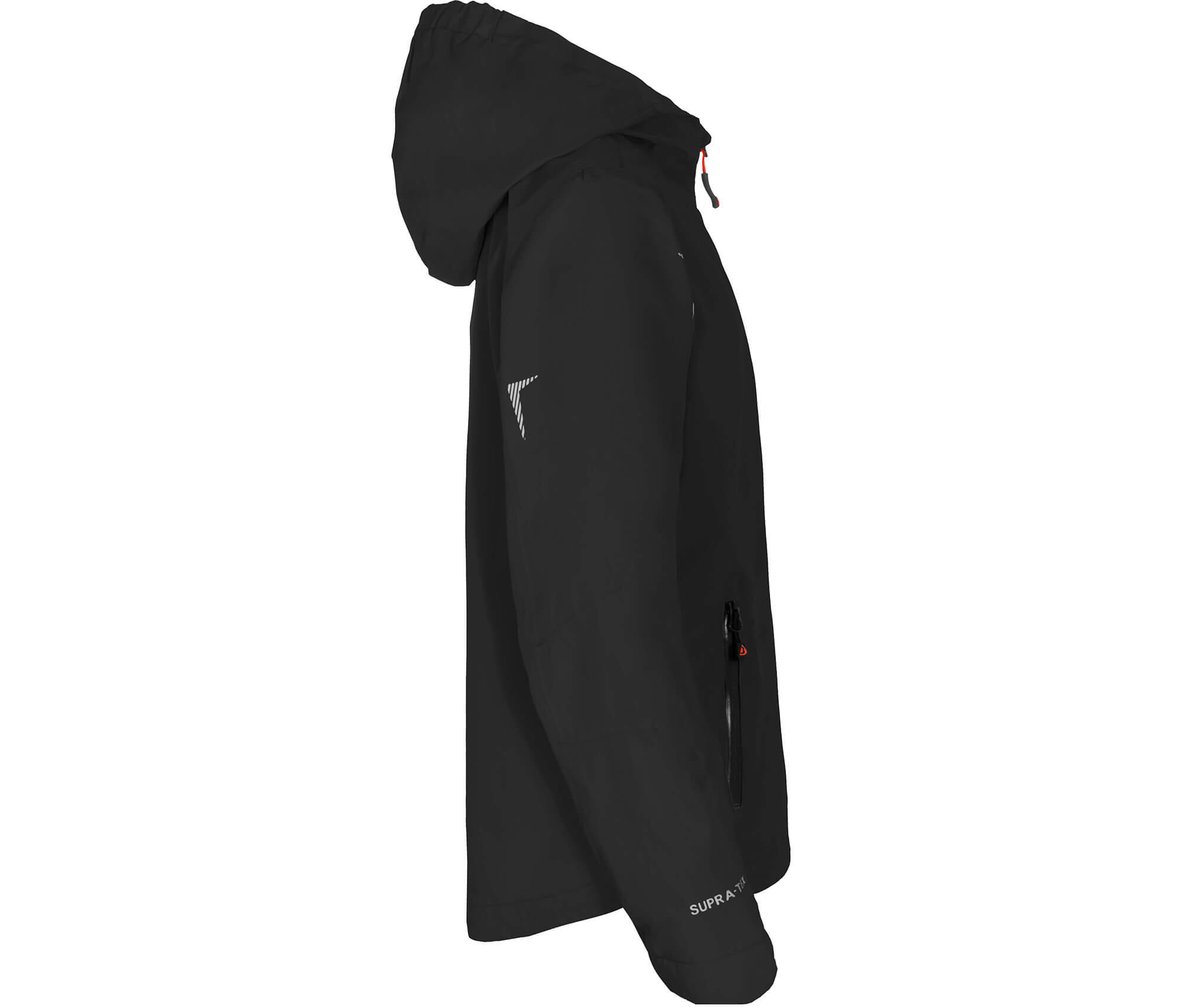 Regenjacke Netzfutter, 12000 mm Wassersäule Schwarz 3/4