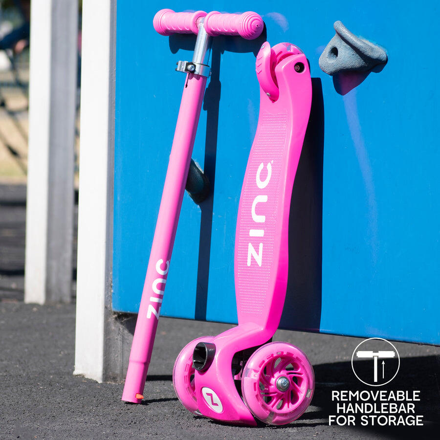 Zinc Three Wheeled Light Up Star Scooter - Pink | Decathlon