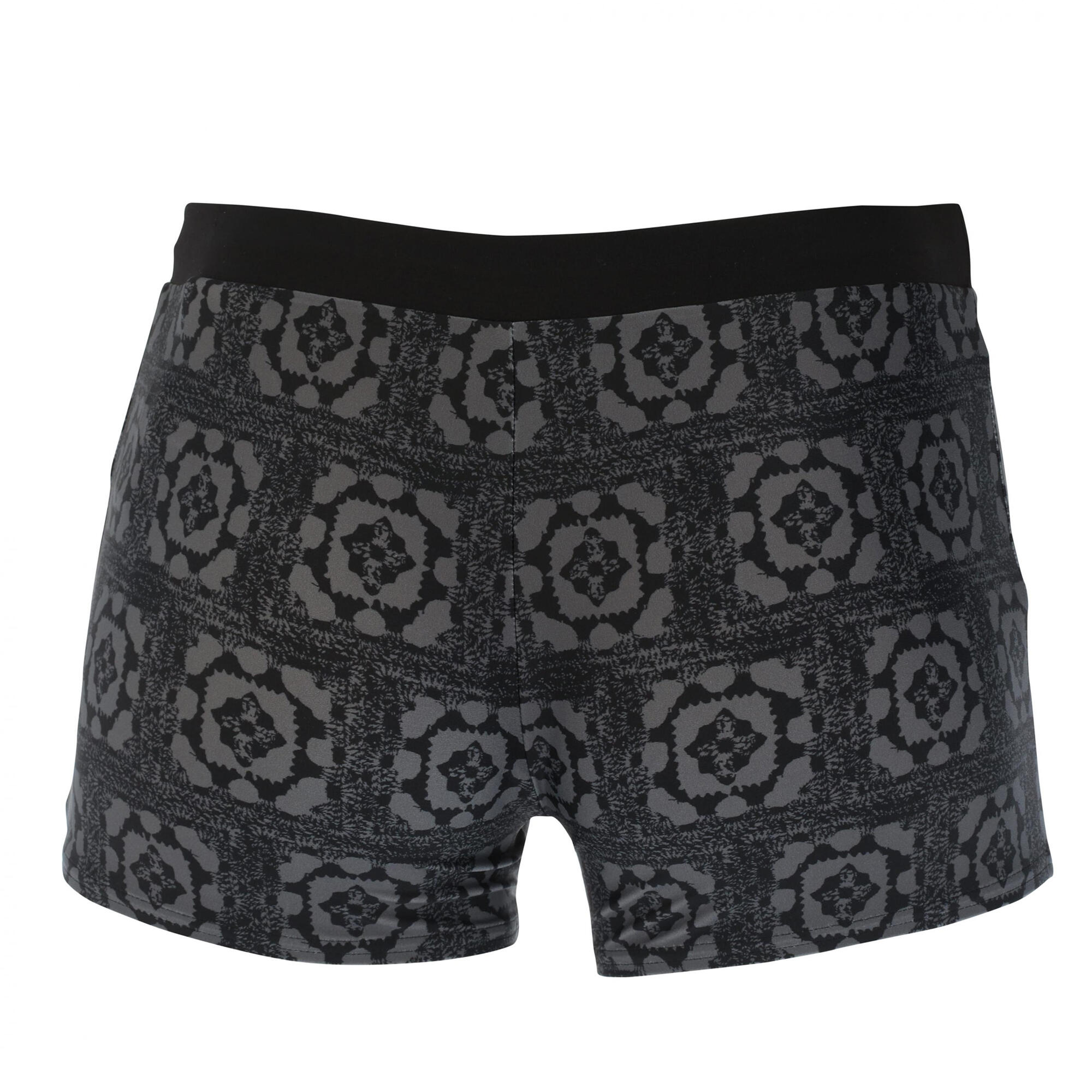 Mens Valmilton Palm Leaf Swim Shorts (Black/Grey) 2/3