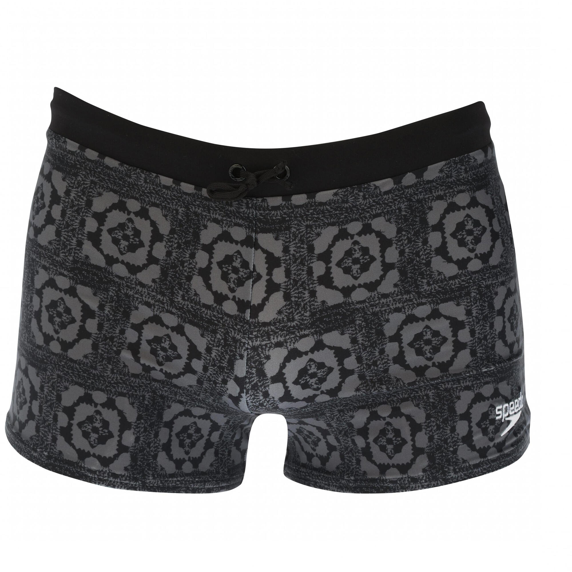 SPEEDO Mens Valmilton Palm Leaf Swim Shorts (Black/Grey)