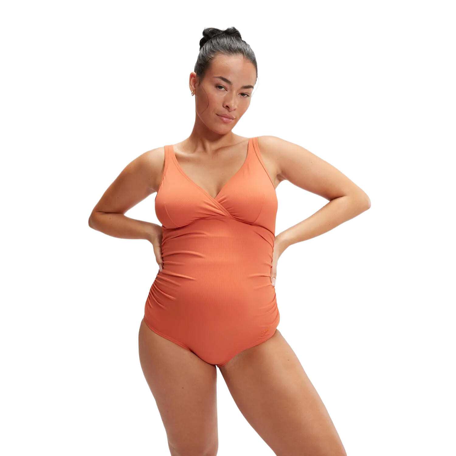 SPEEDO Womens/Ladies V Neck Maternity One Piece Swimsuit (Orange)