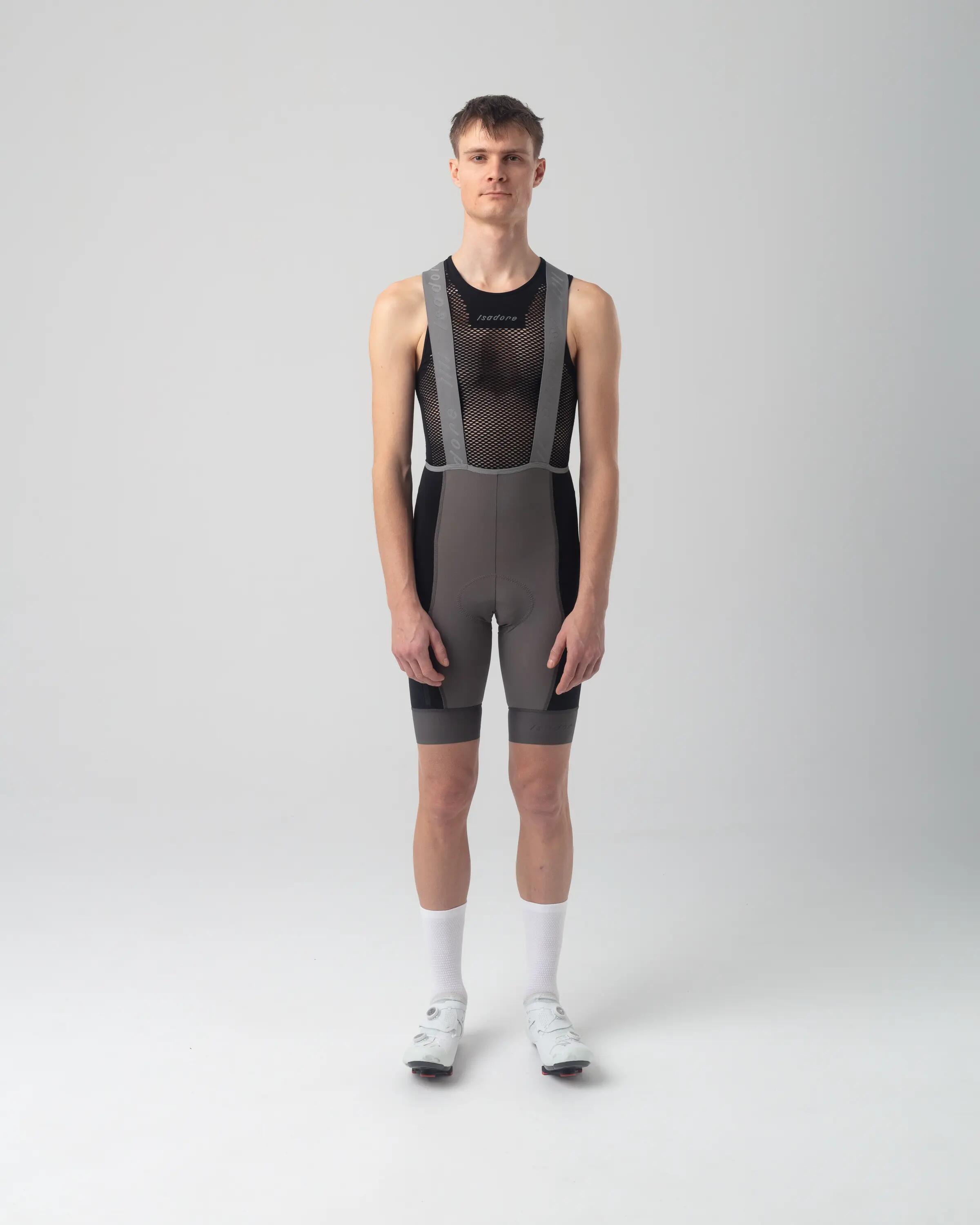 Afstand Cargo Wollen Bib Shorts Donker Gull Grijs 3/6