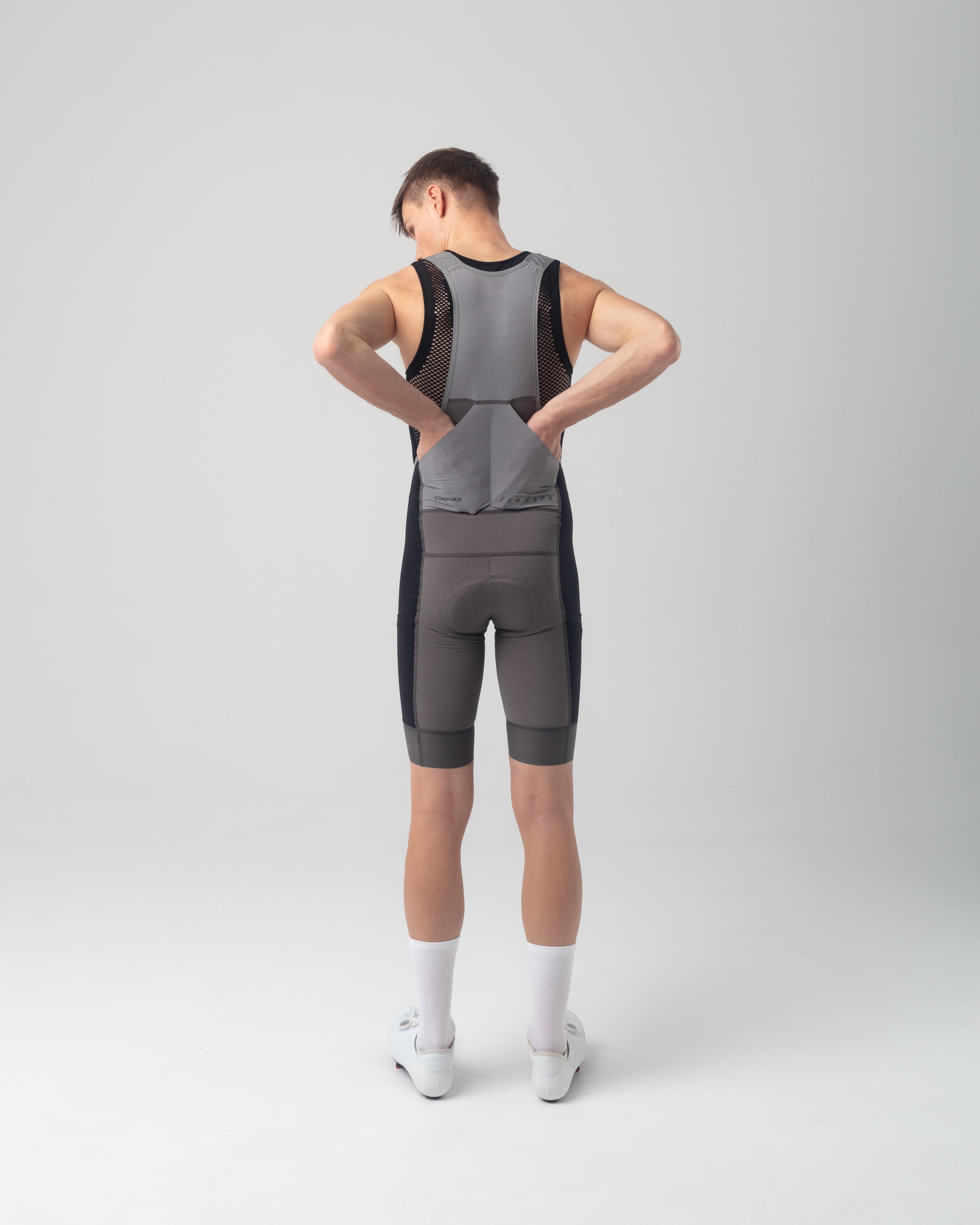Afstand Cargo Wollen Bib Shorts Donker Gull Grijs 5/6