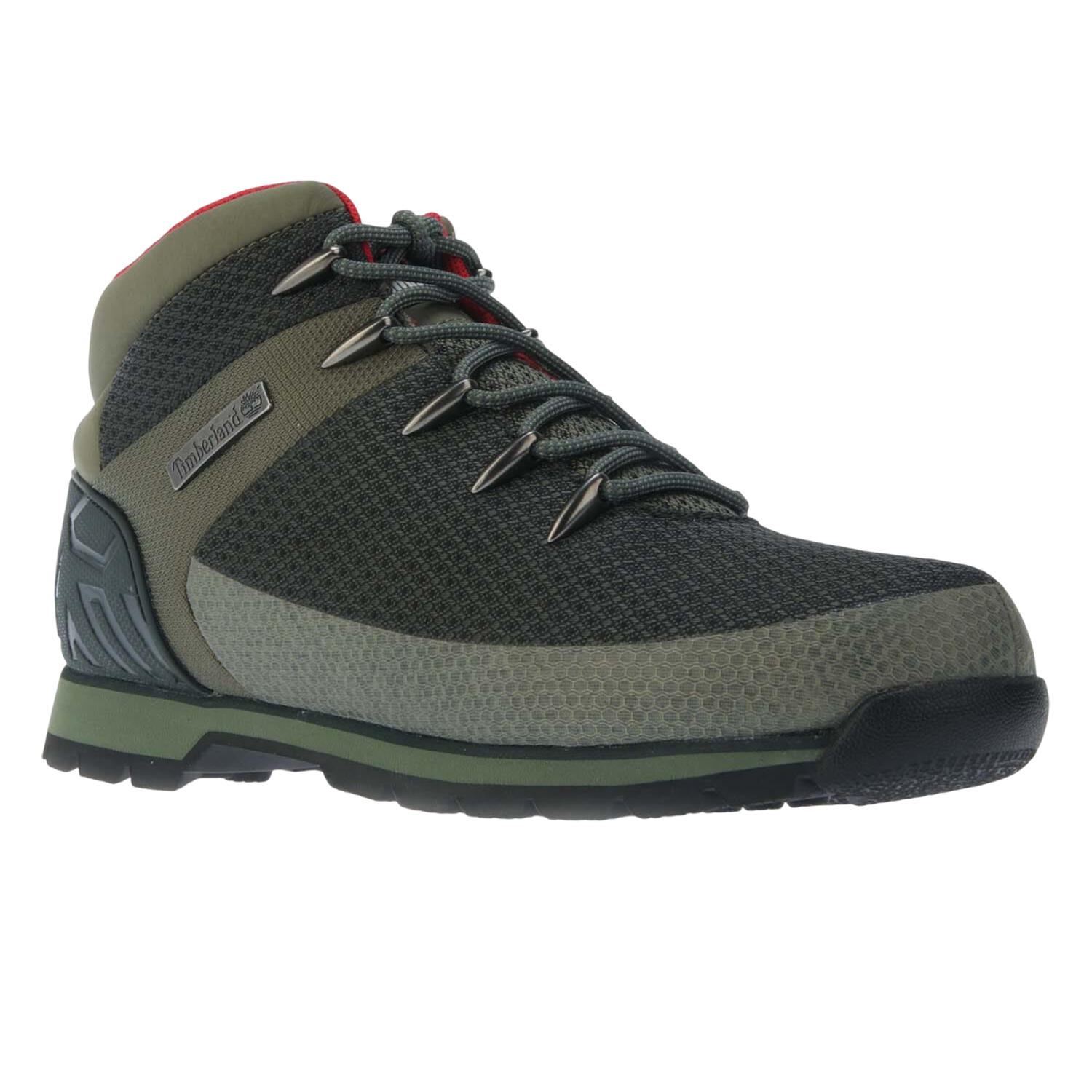 Mens Euro Sprint Leather Mid Cut Waterproof Hiking Boots (Green) 1/4