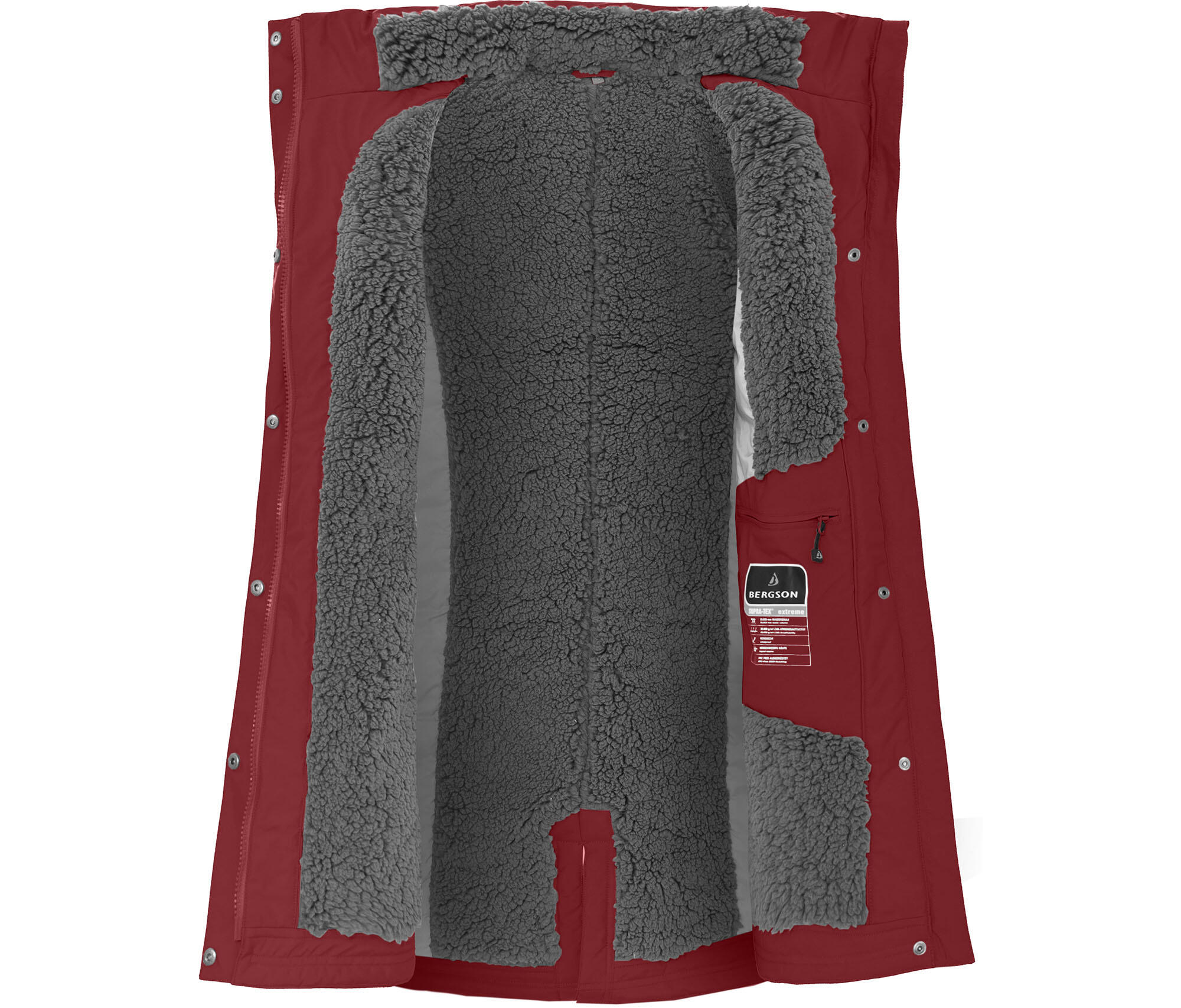 Wintermantel Teddy Futter, warm wattiert, 20000 mm Wassersäule Rot 5/7